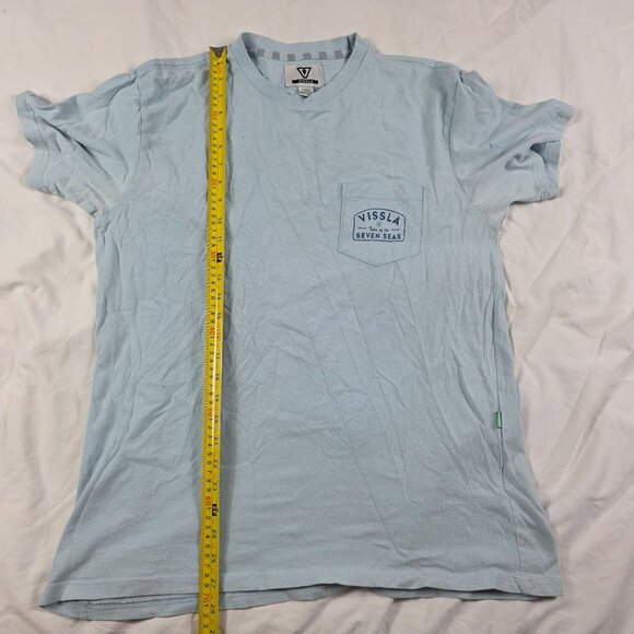Vissla Tales of the Seven Seas Mens Size Large Blue Pocket T Shirt Casual Walk - Picture 8 of 9